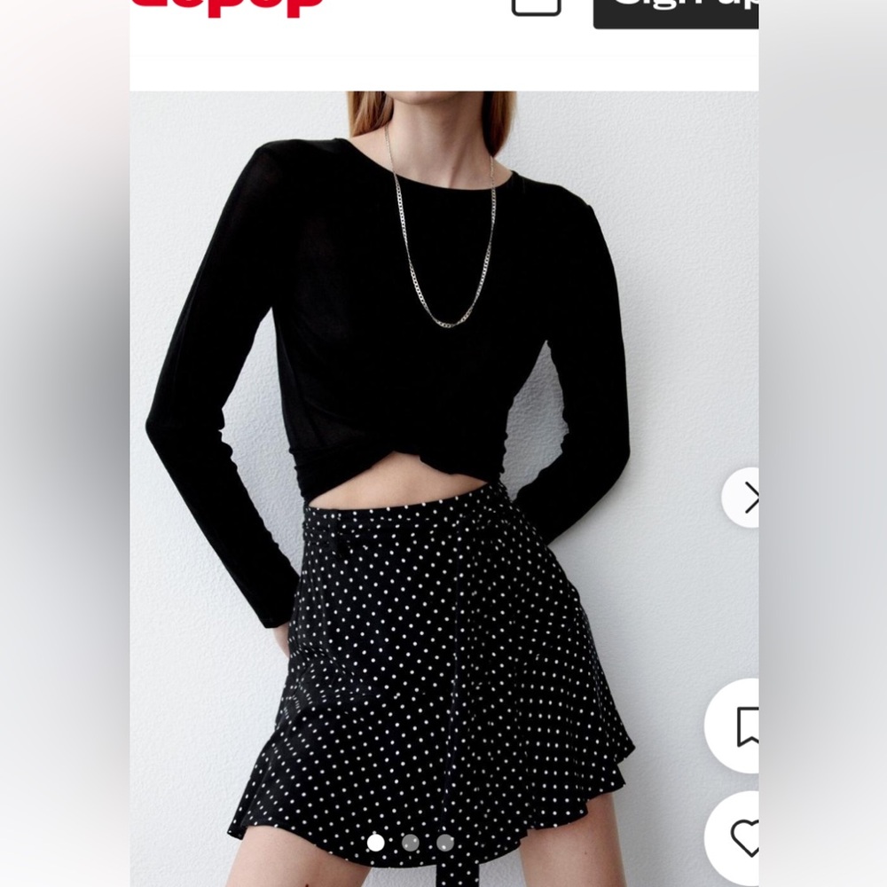 BNWT Zara polka dot skirt with tie belt Medium